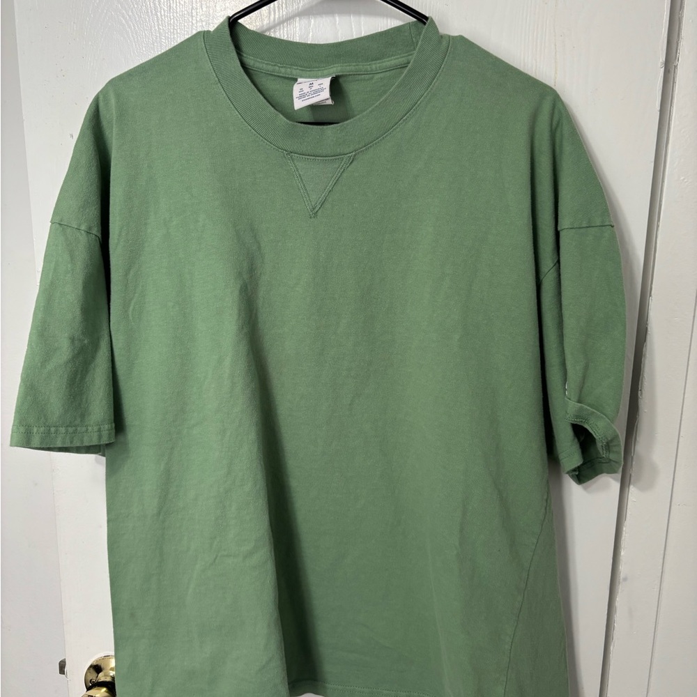Vintage Y2K Champion Heavy Cotton Boxy Oversized T-Shirt Sage Green M